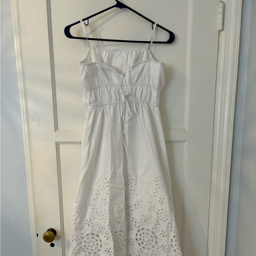 Madewell Embroidered Tank Midi Dress in Poplin, white ,brand new, size 4